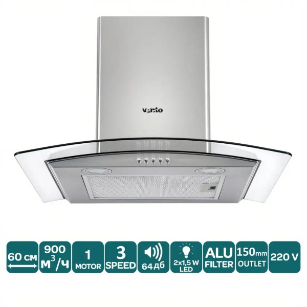 Фото - Витяжка декоративна Ventolux FERRARA 60 INOX (900) PB